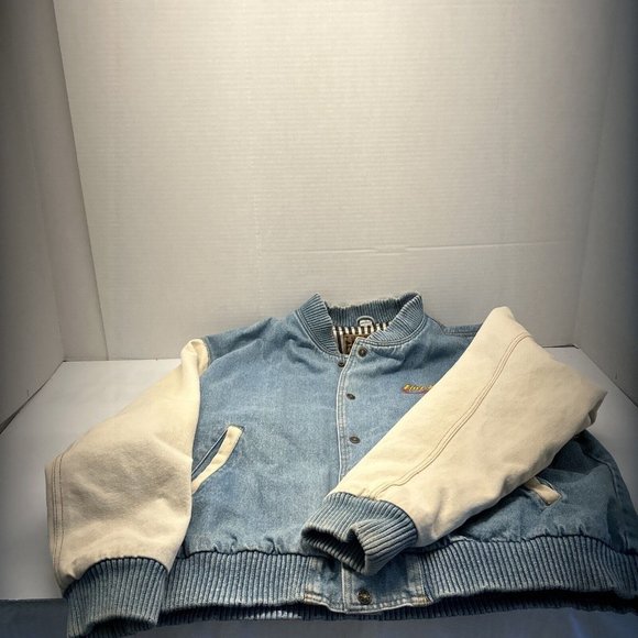 Vtg Bonneville Flats Racing Hot Salt Wendover Denim Jacket Varsity Size XL - Picture 12 of 16
